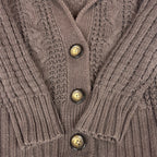 2000s Aeropostale Chunky Cable Knit Hooded Cardigan