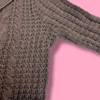 2000s Aeropostale Chunky Cable Knit Hooded Cardigan