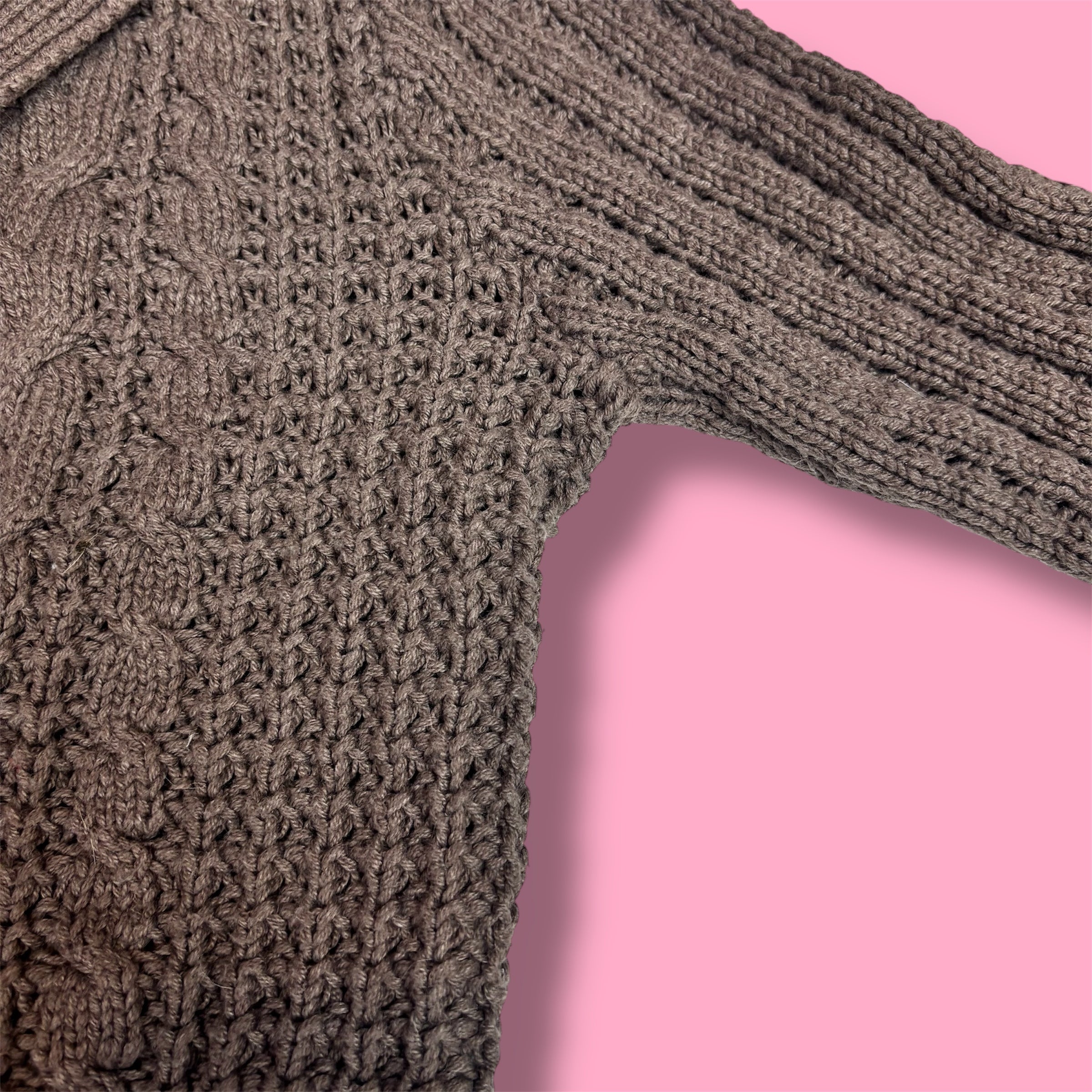 2000s Aeropostale Chunky Cable Knit Hooded Cardigan