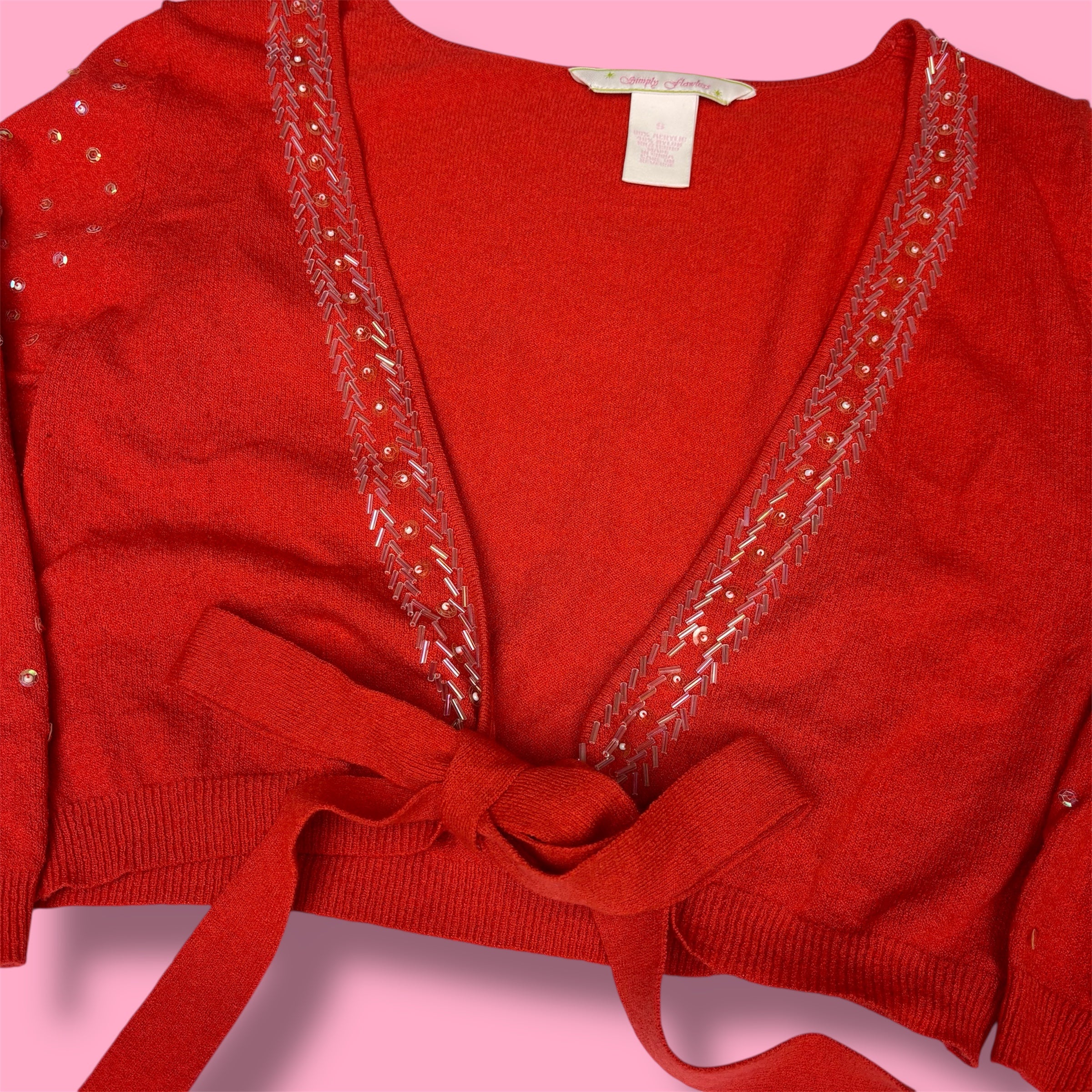 2000s Simply Flawless Beaded Tie-Up Bolero