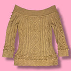 Moda International Off-the-Shoulder Bobble Knit Sweater