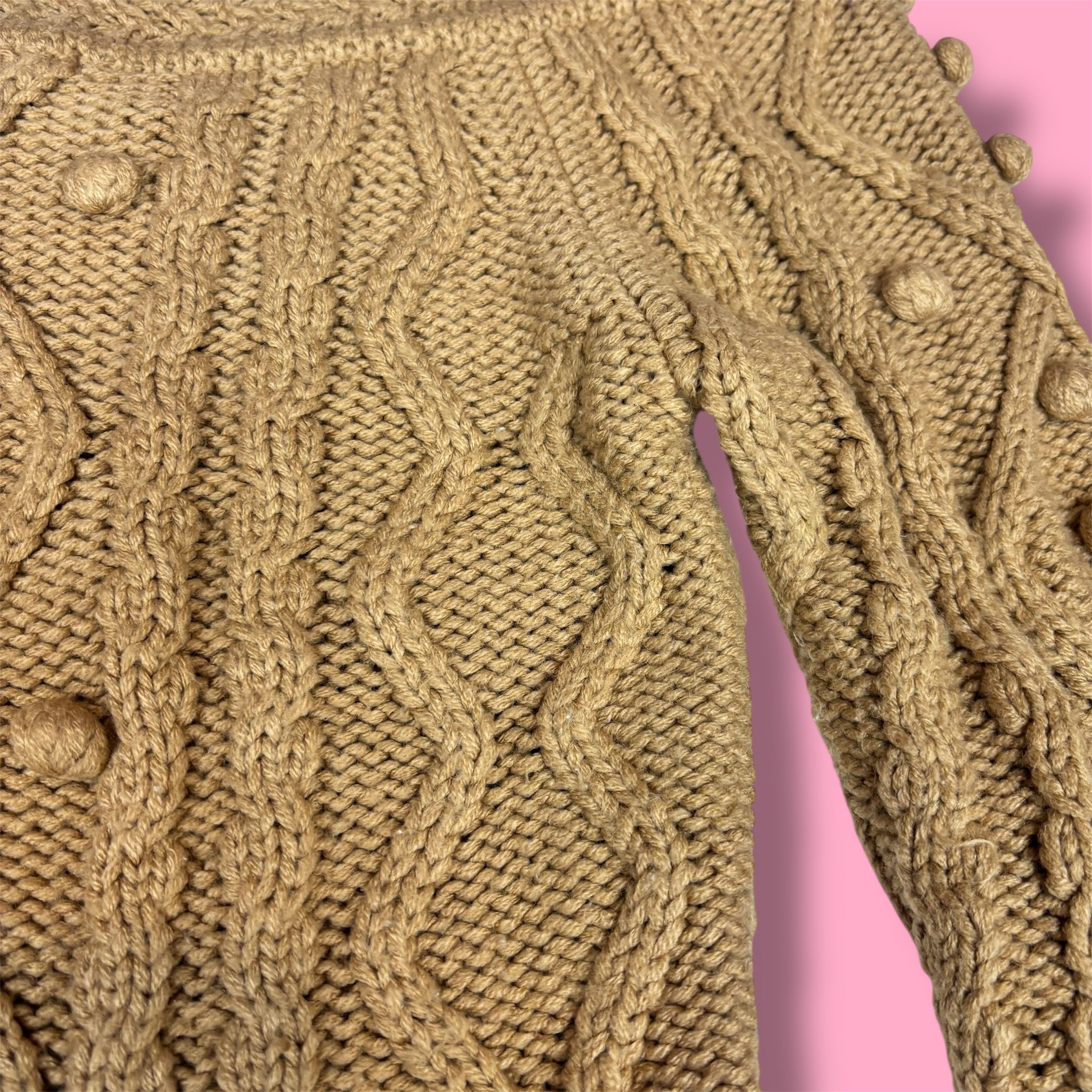 Moda International Off-the-Shoulder Bobble Knit Sweater