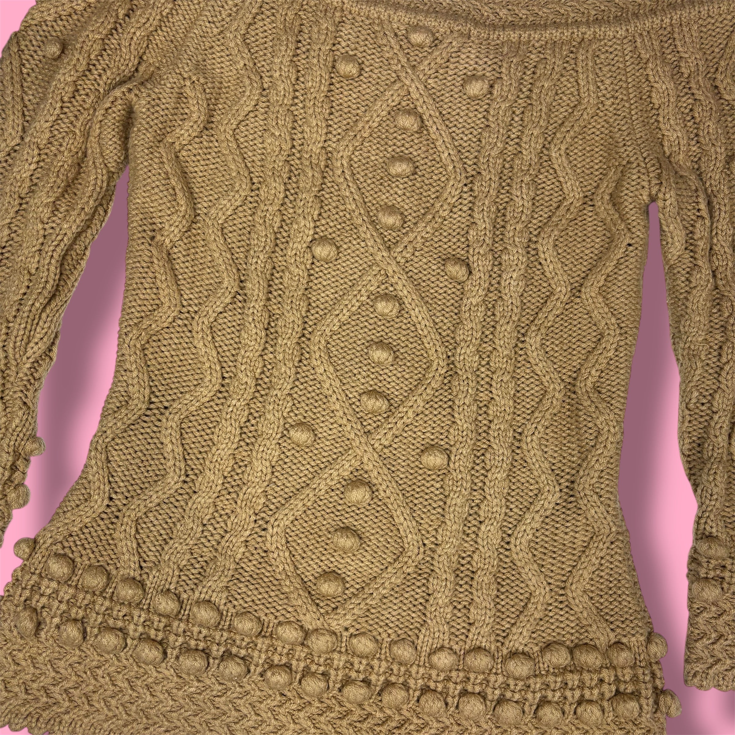 Moda International Off-the-Shoulder Bobble Knit Sweater