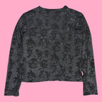Xhilaration V-Neck Graphic Face Print Long Sleeve