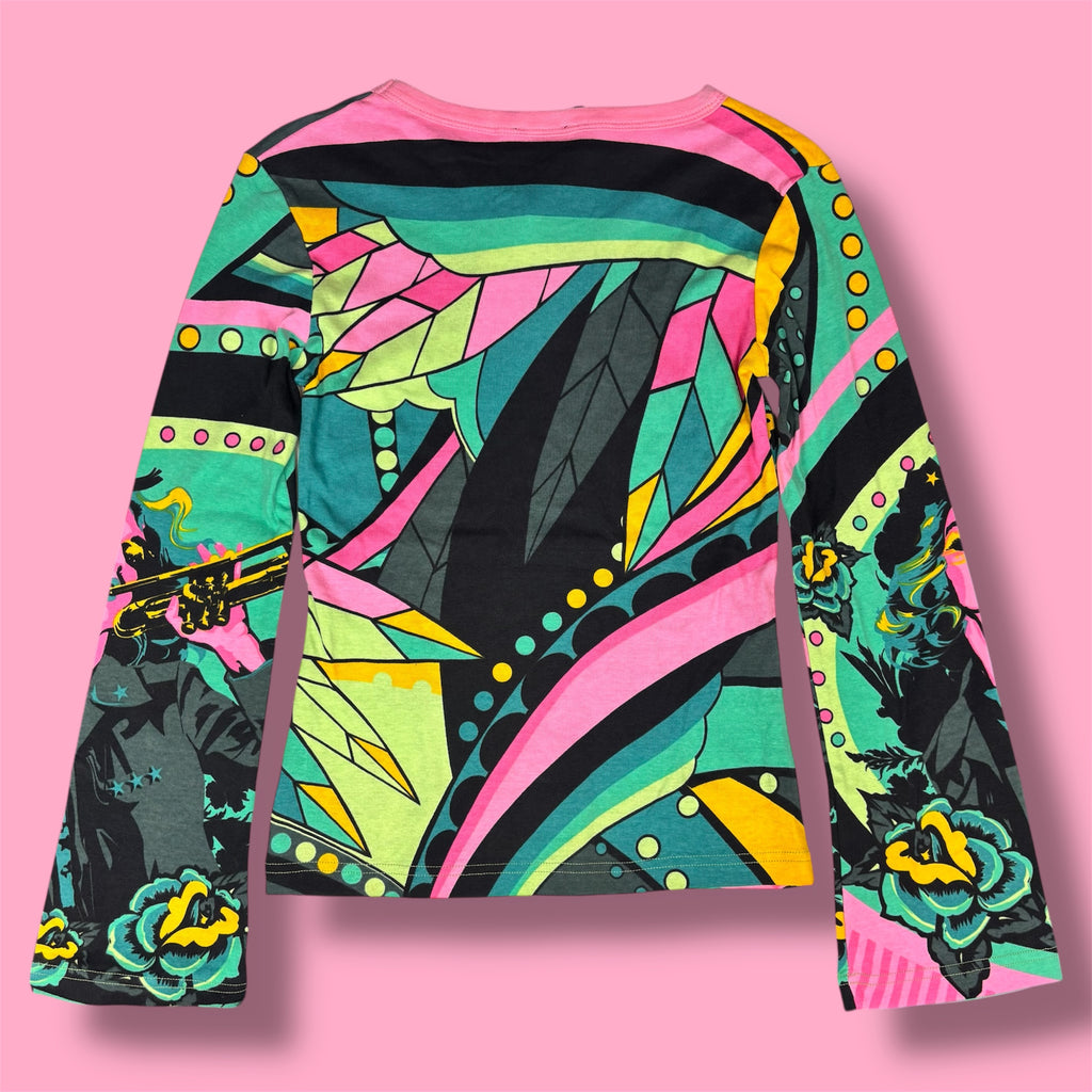 NWT Hayes Custo Barcelona Trumpet Girl Graphic Long Sleeve
