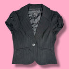 Iz Byer Pinstripe Short Sleeve Blazer Top