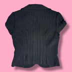 Iz Byer Pinstripe Short Sleeve Blazer Top