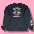 VTG Harley Davidson Flaming Dice Graphic Crewneck Sweatshirt