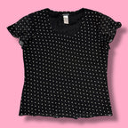 Jones New York 100% Silk Polka Dot Blouse