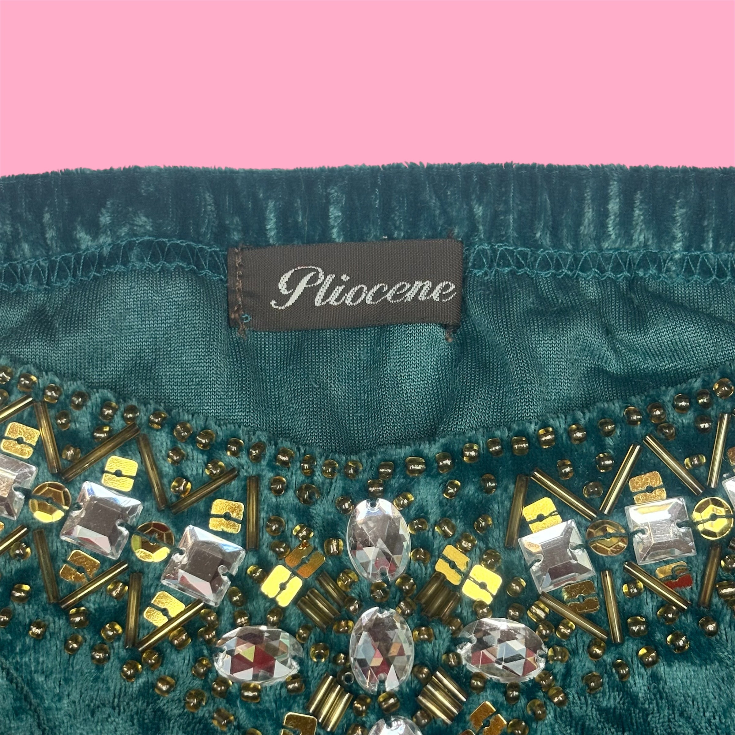 2000s Pliocene Velvet Embellished Tank Top + Bolero