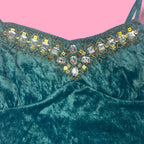 2000s Pliocene Velvet Embellished Tank Top + Bolero