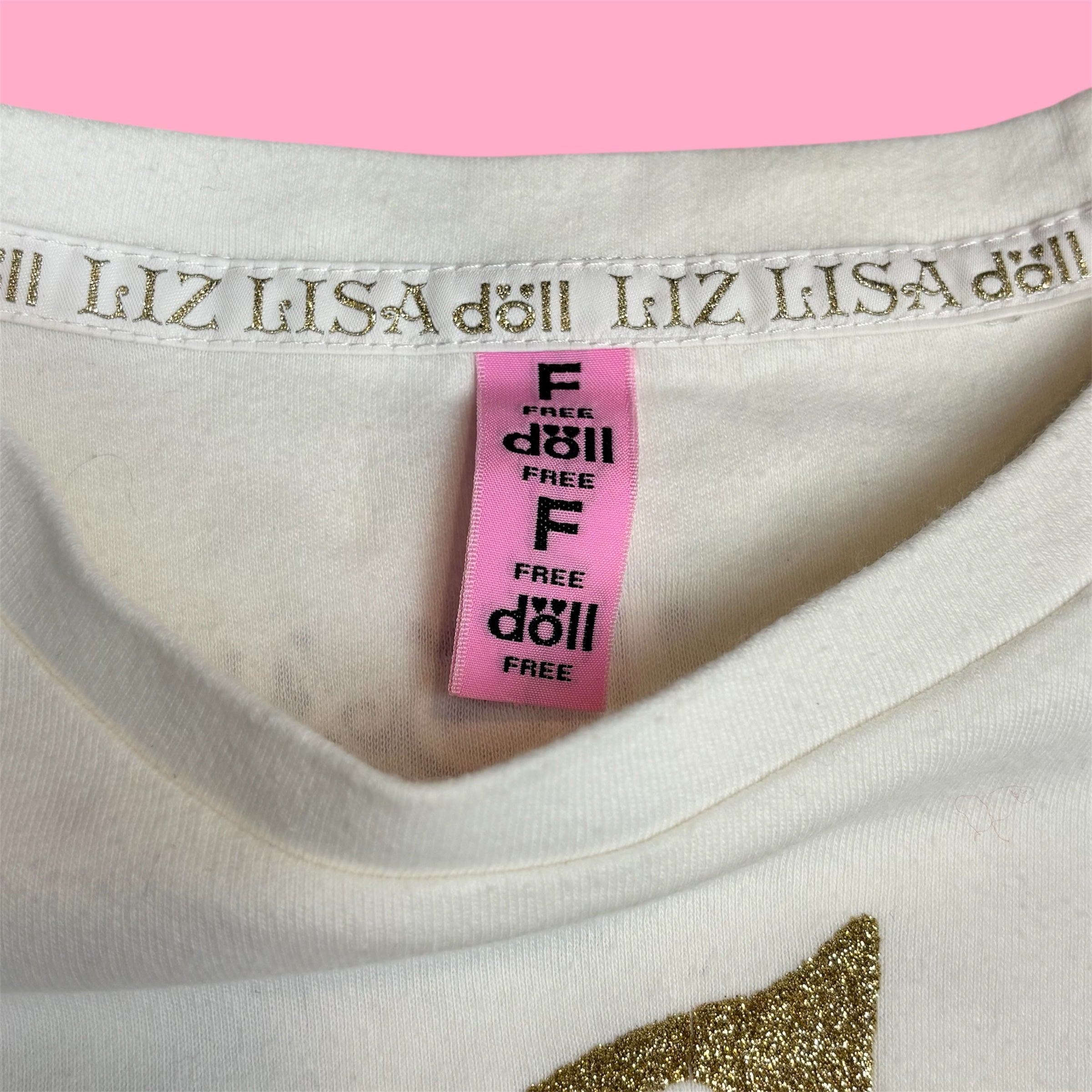VTG Liz Lisa Doll 2nd Anniversary Glitter Graphic Baby Tee