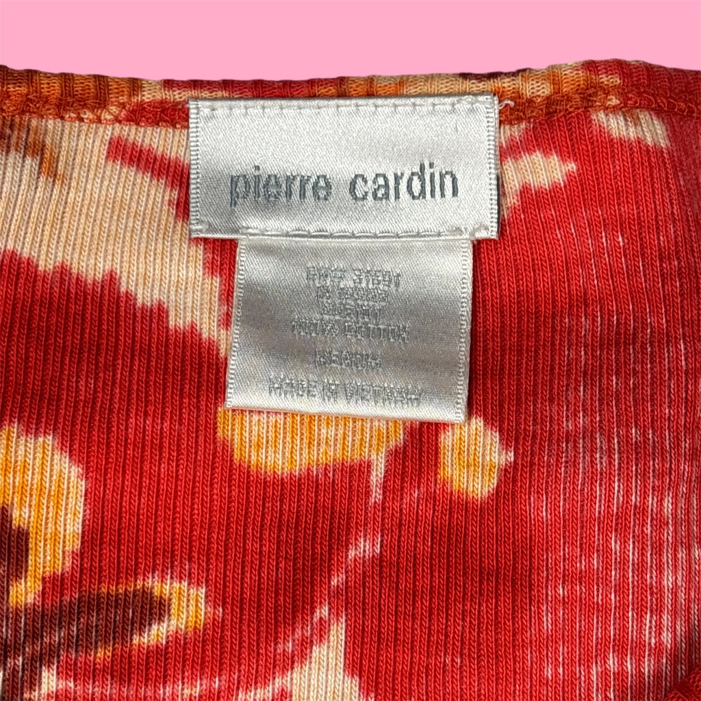 2000s Pierre Cardin Embellished Autumnal Floral Baby Tee