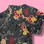 Hysteric Glamour Mini Micromesh Cyber-Grunge Graphic Baby Tee