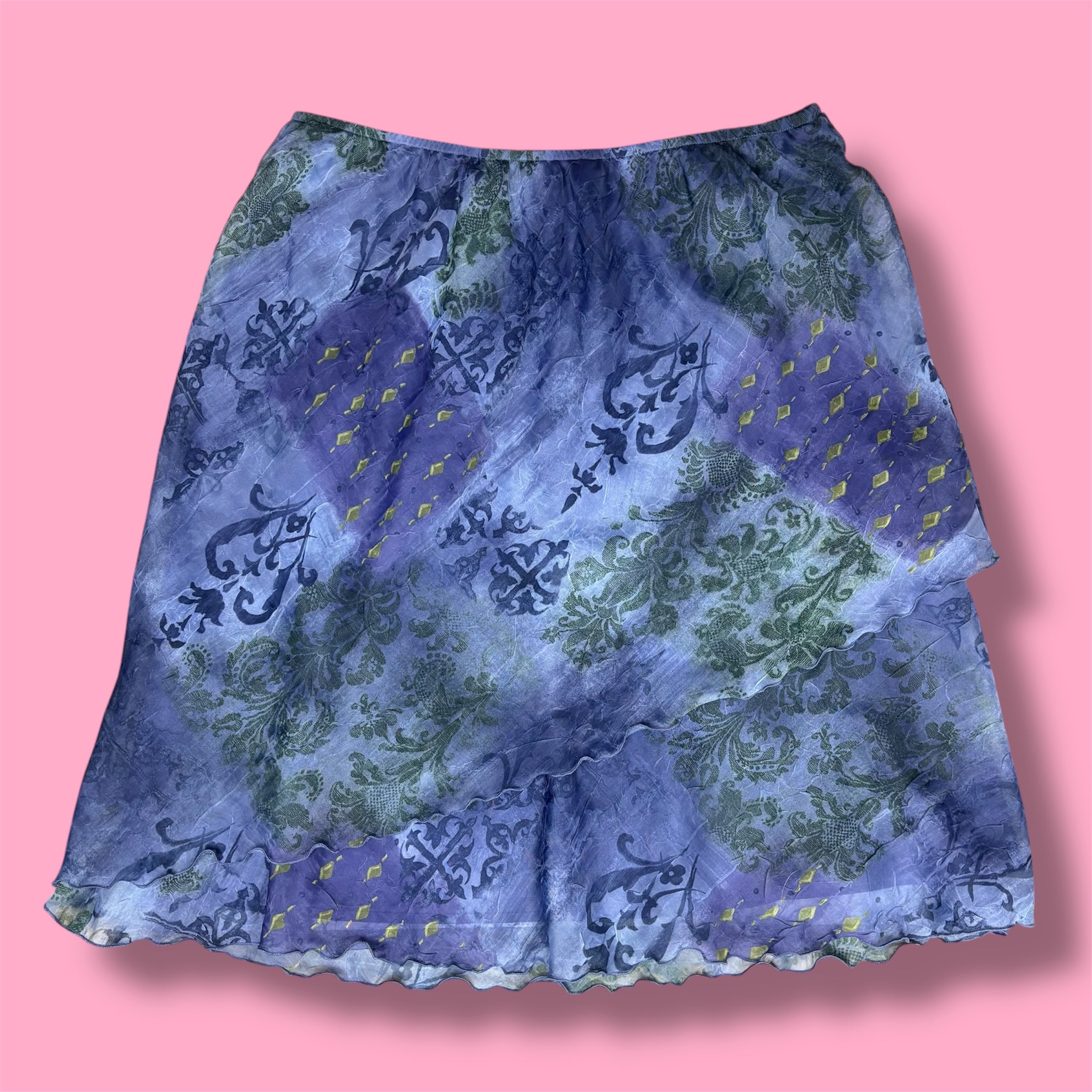 2000s Patterned Whimsigoth Midi Skirt