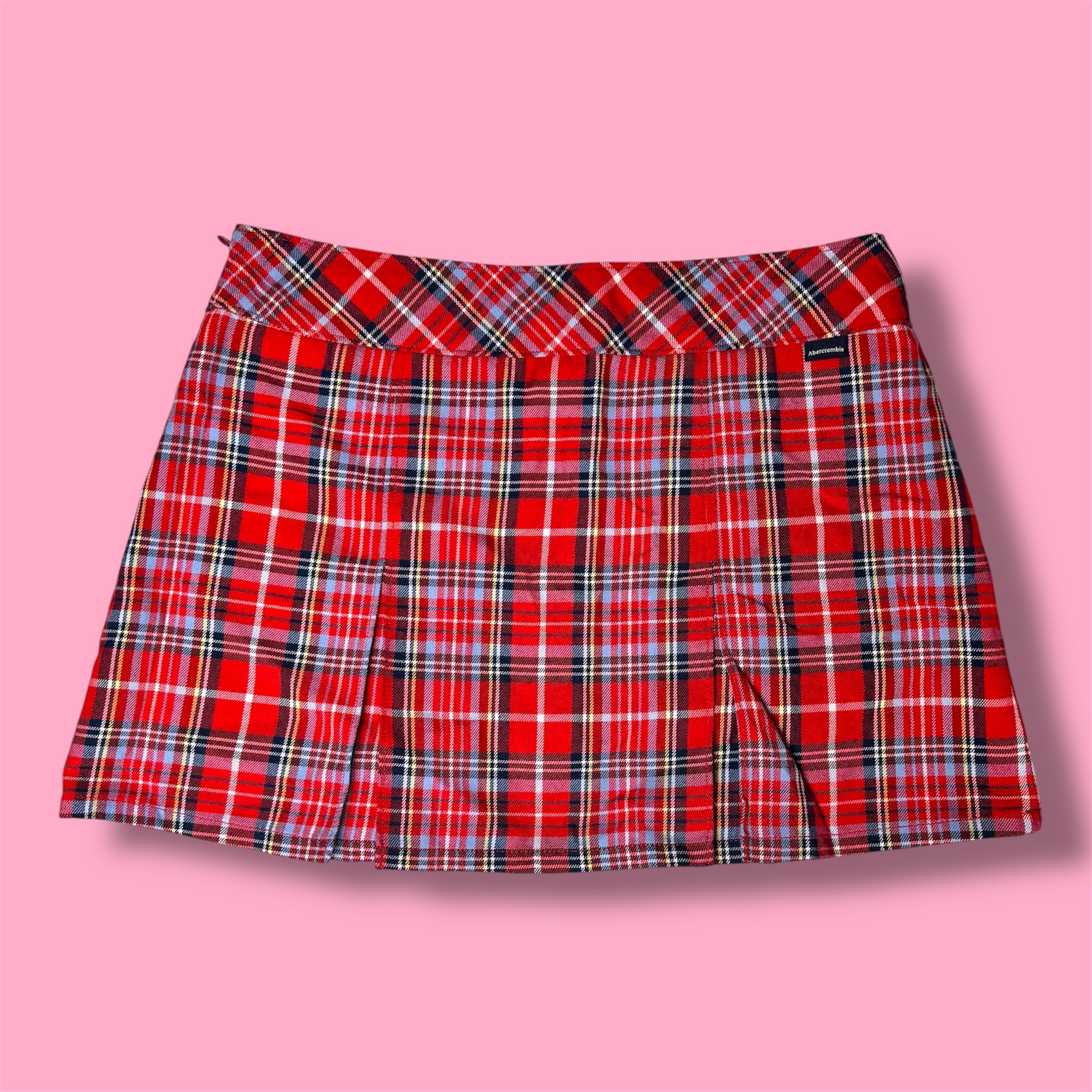 VTG Abercrombie Red Tartan Plaid Mini Skirt