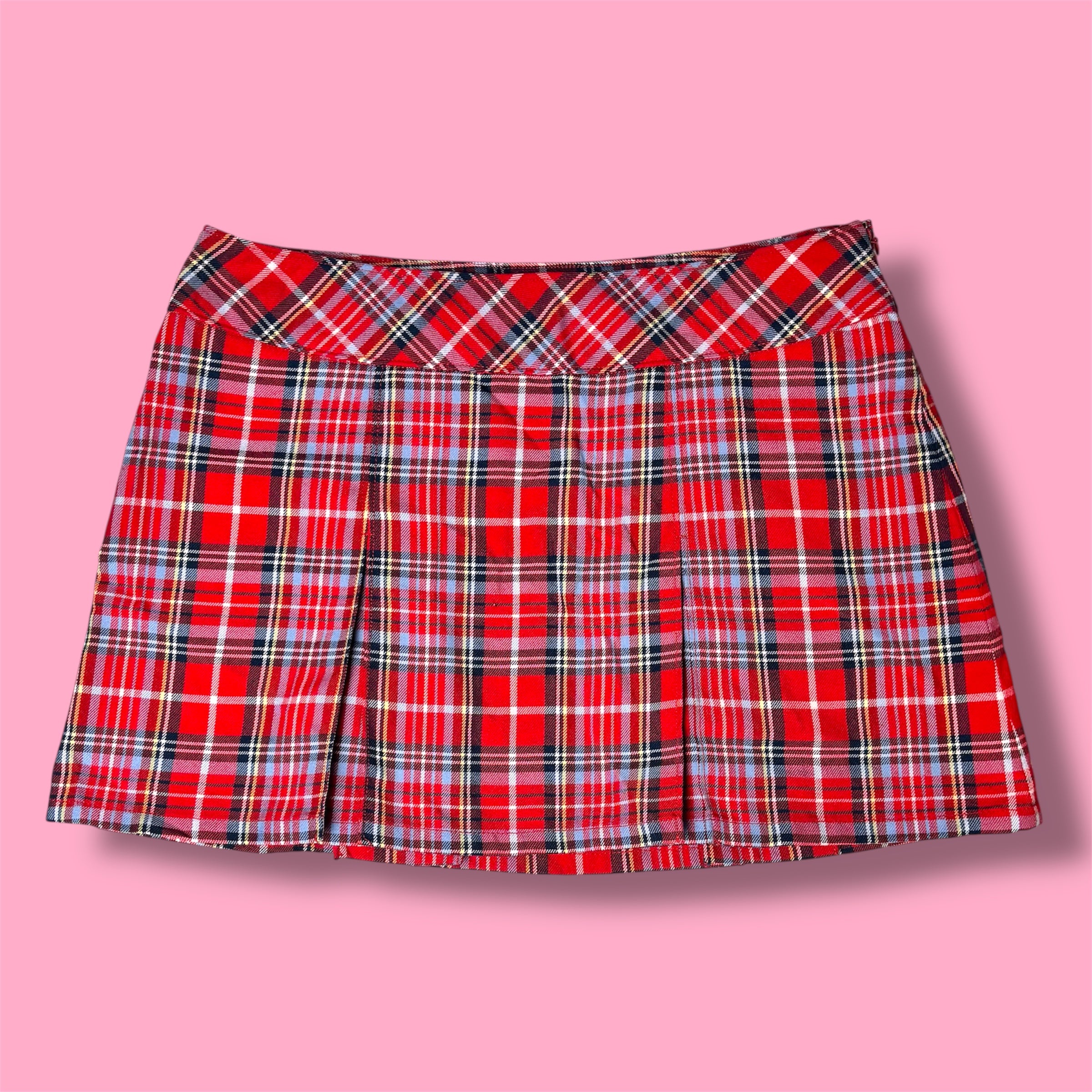 VTG Abercrombie Red Tartan Plaid Mini Skirt