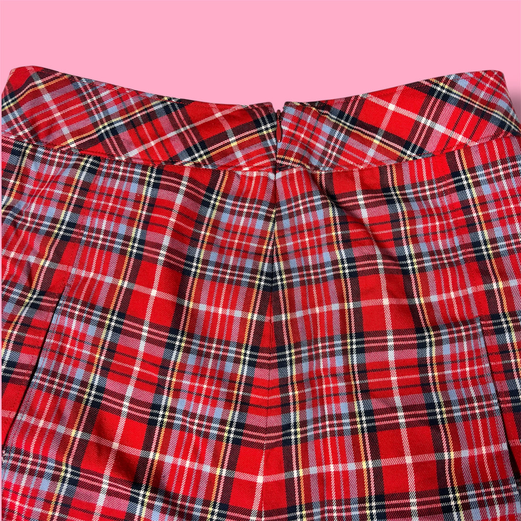 VTG Abercrombie Red Tartan Plaid Mini Skirt