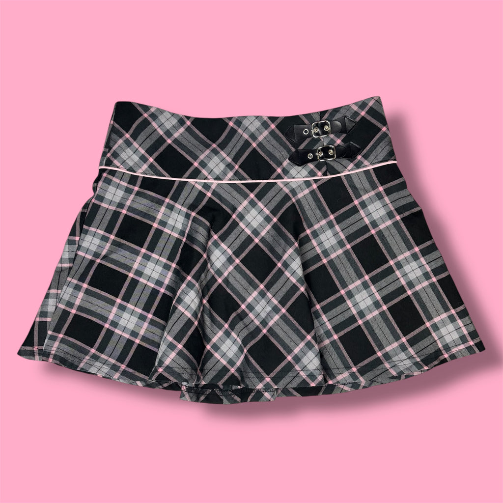 VTG Joe Benbasset Plaid Buckle Detail Mini Skirt