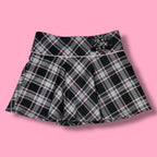 VTG Joe Benbasset Plaid Buckle Detail Mini Skirt