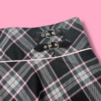 VTG Joe Benbasset Plaid Buckle Detail Mini Skirt