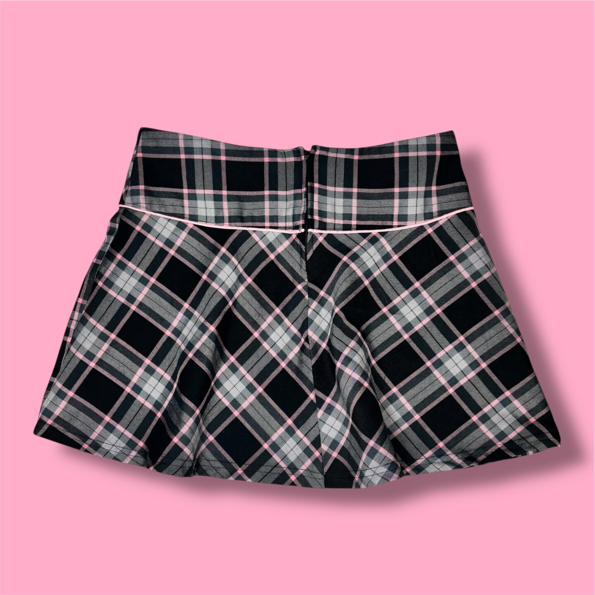 VTG Joe Benbasset Plaid Buckle Detail Mini Skirt