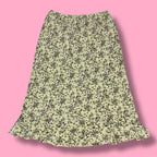 VTG Myo Floral Ruffle Hem Midi Skirt