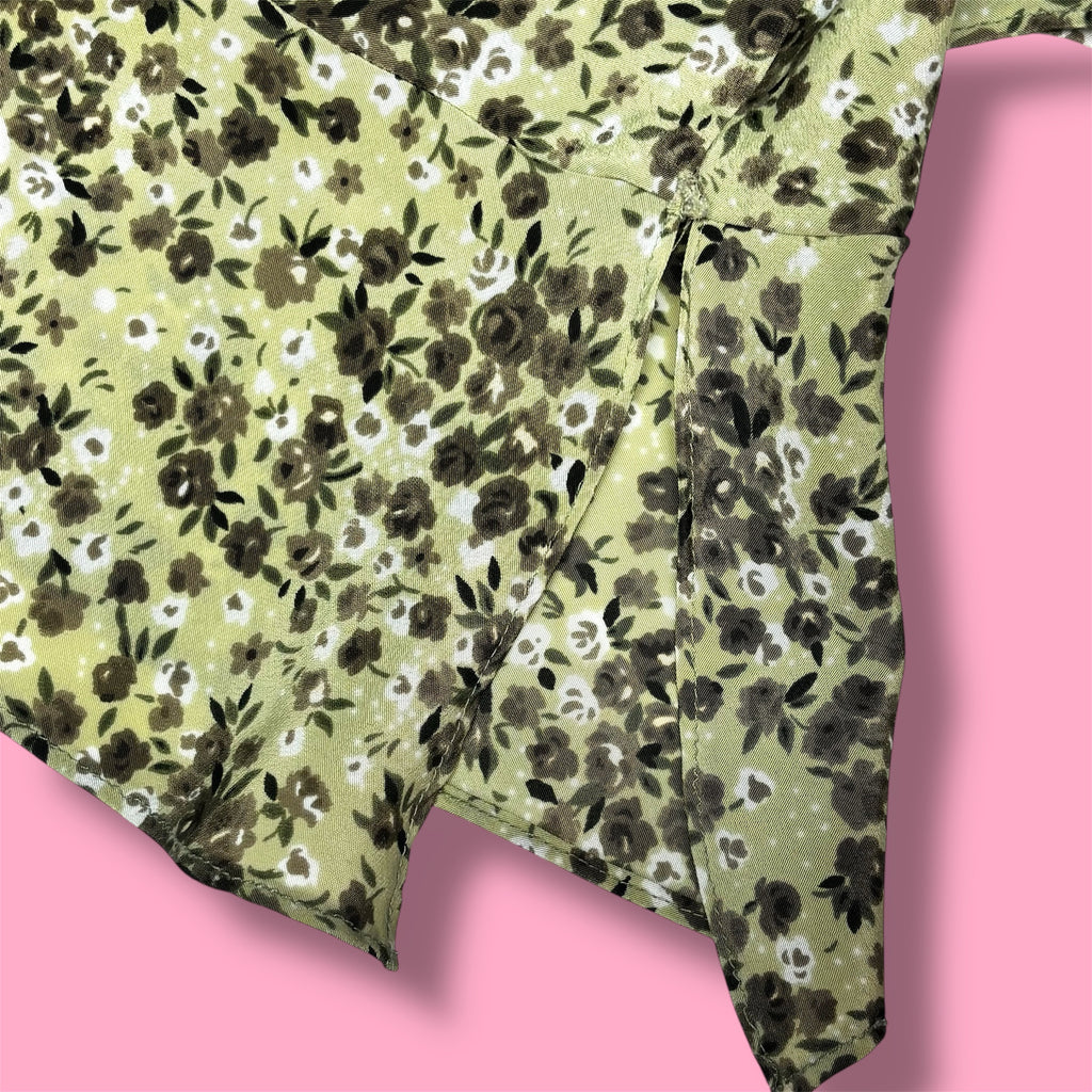 VTG Myo Floral Ruffle Hem Midi Skirt