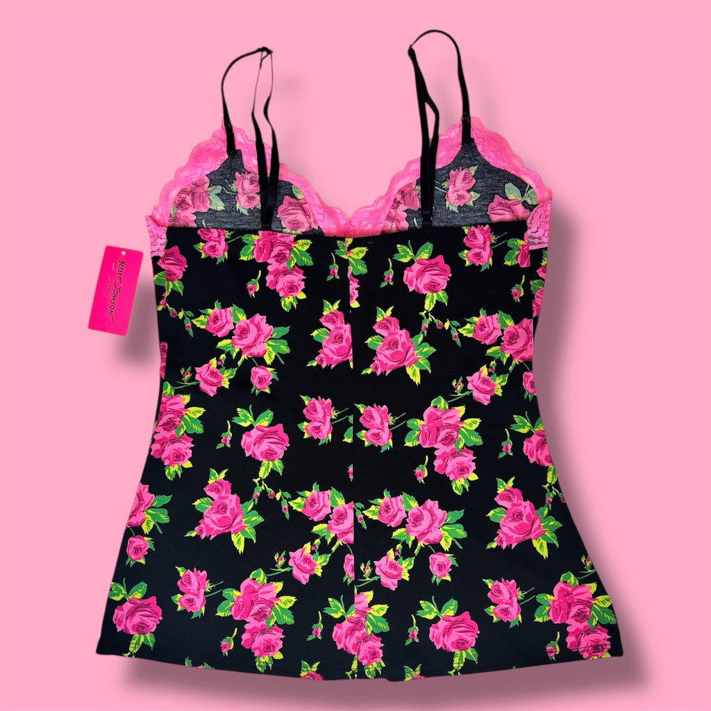 NWT Betsey Johnson Intimates Rose Print Camisole