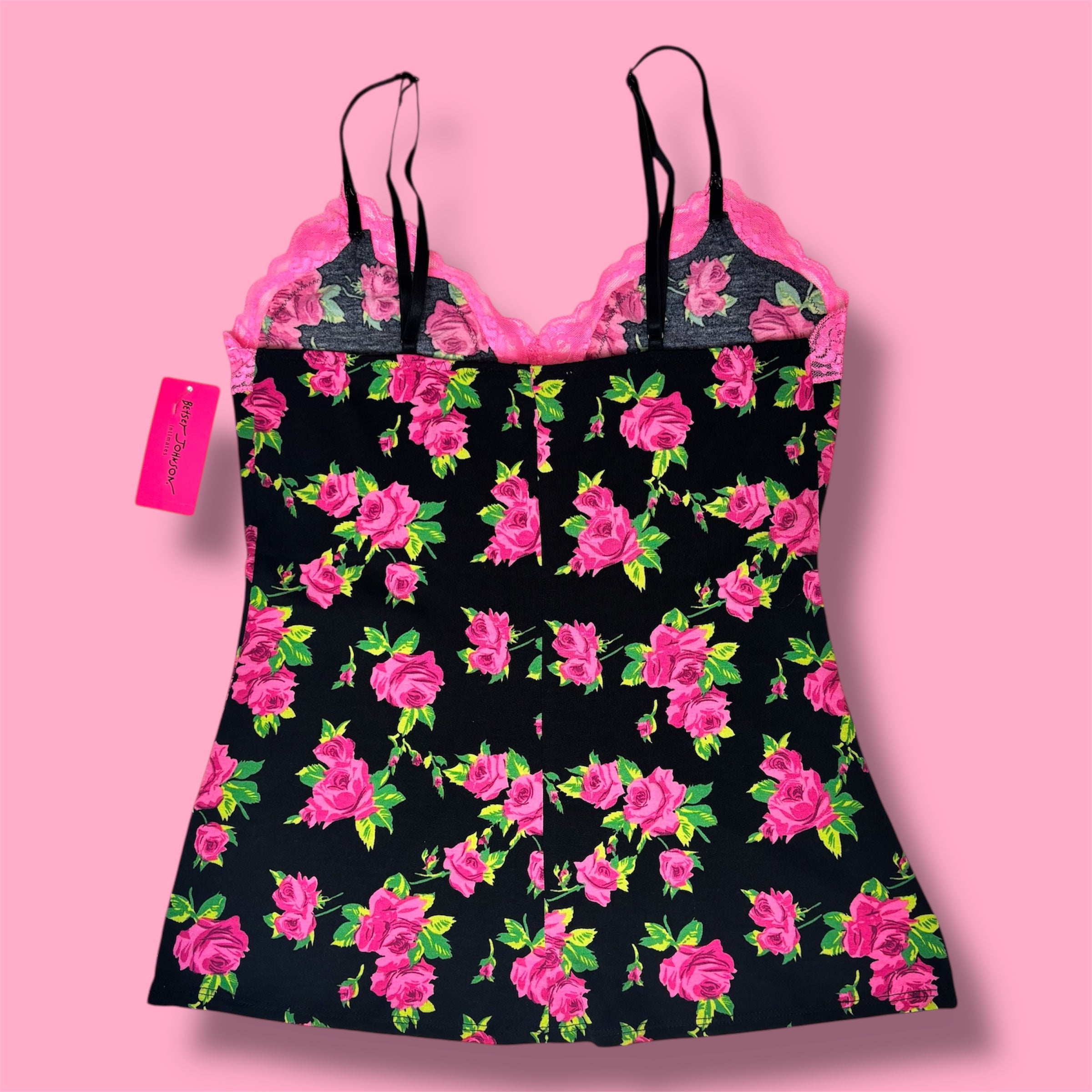 NWT Betsey Johnson Intimates Rose Print Camisole