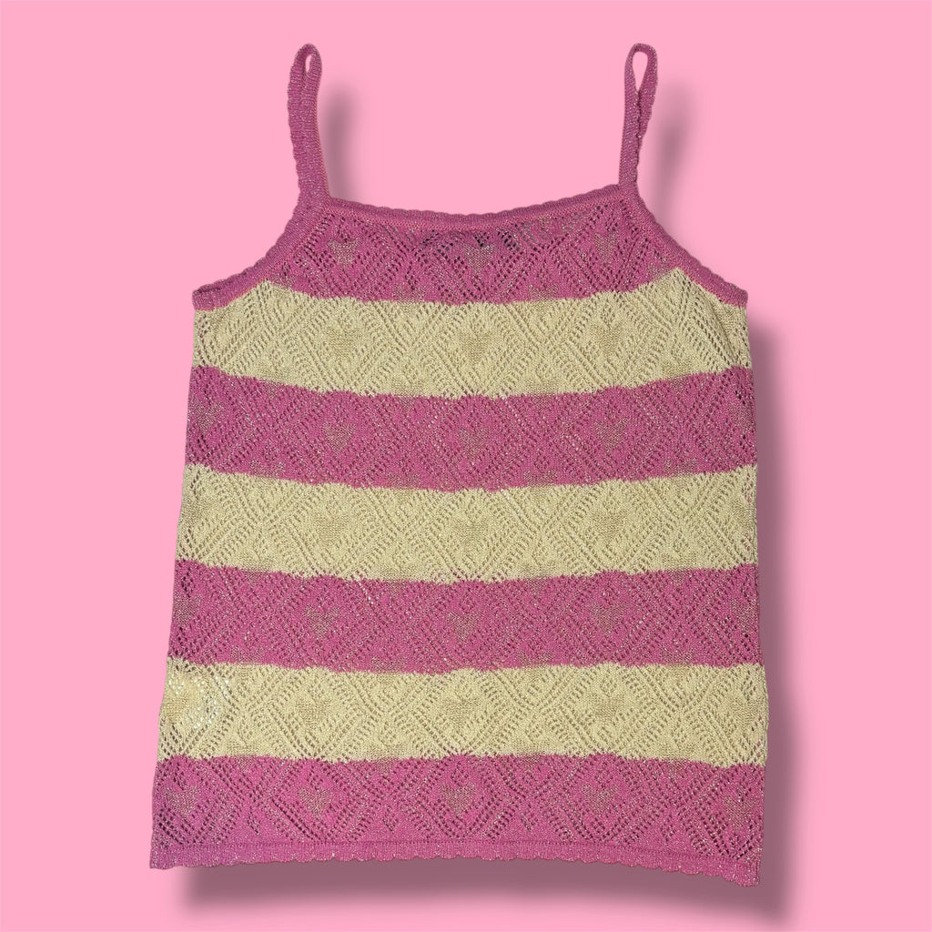 Candy Stripper Pink & Cream Striped Knit Camisole