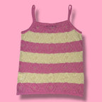 Candy Stripper Pink & Cream Striped Knit Camisole