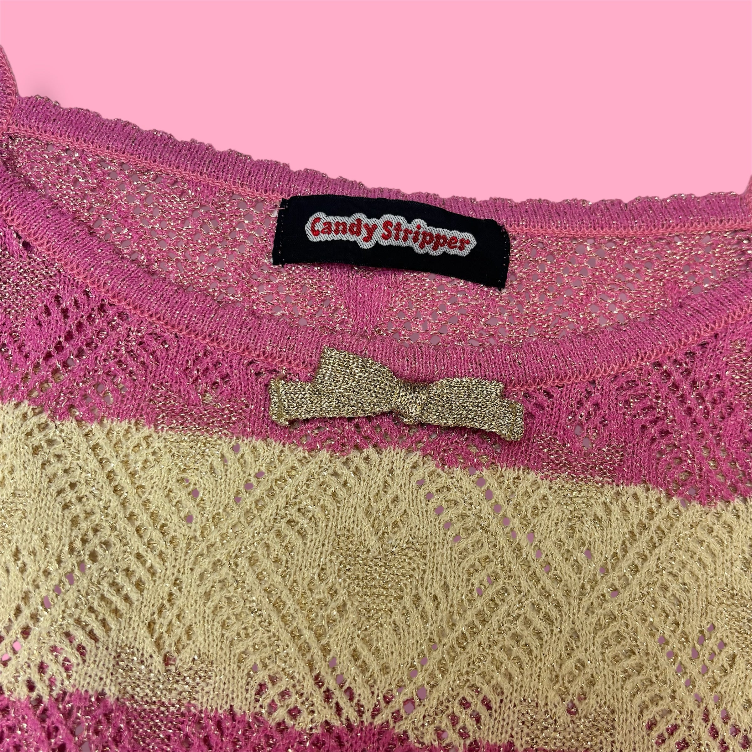 Candy Stripper Pink & Cream Striped Knit Camisole