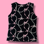 2000s Casual Corner Coquette Pearl Bow Tank