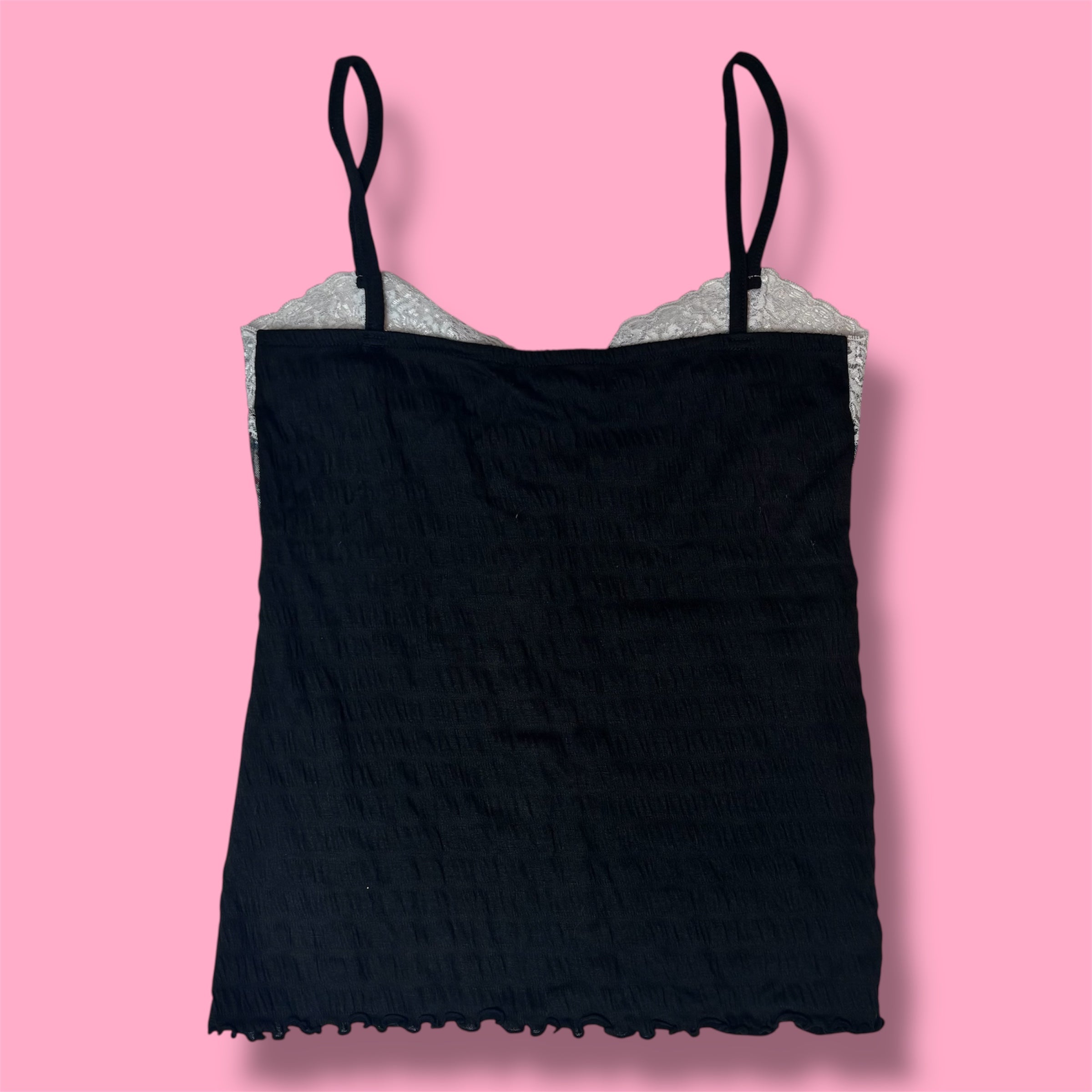 2000s Joky Gal Lace Floral Mesh Lined Camisole