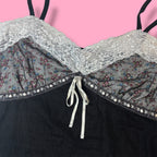 2000s Joky Gal Lace Floral Mesh Lined Camisole