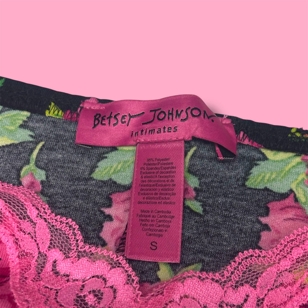 NWT Betsey Johnson Intimates Rose Print Camisole