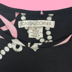 2000s Casual Corner Coquette Pearl Bow Tank