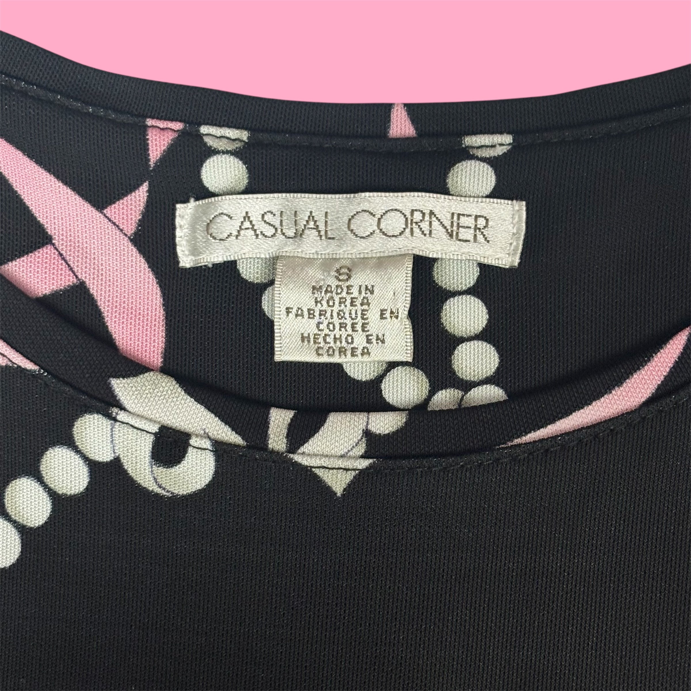 2000s Casual Corner Coquette Pearl Bow Tank