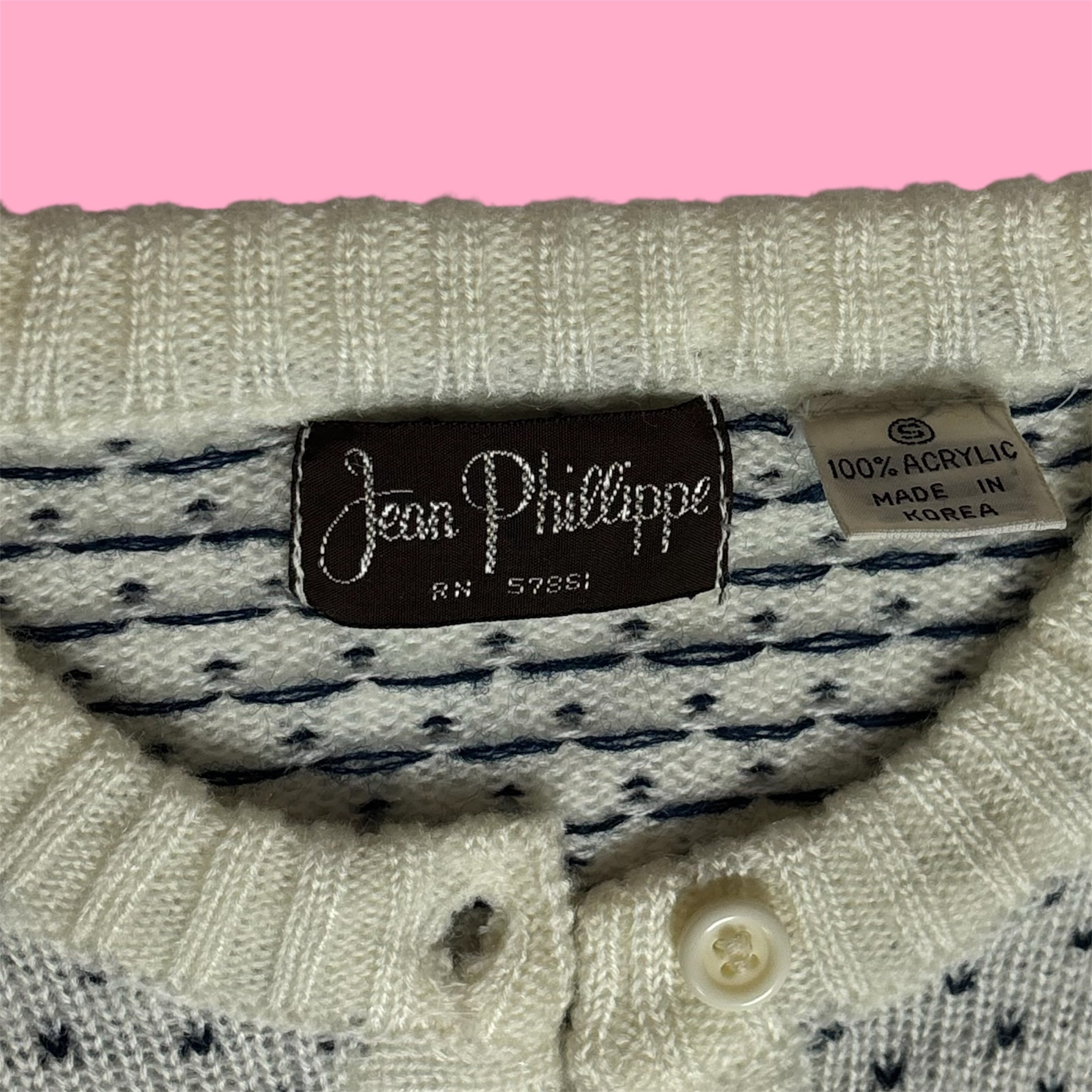 VTG Jean Phillippe Strawberry Knit Henley Sweater