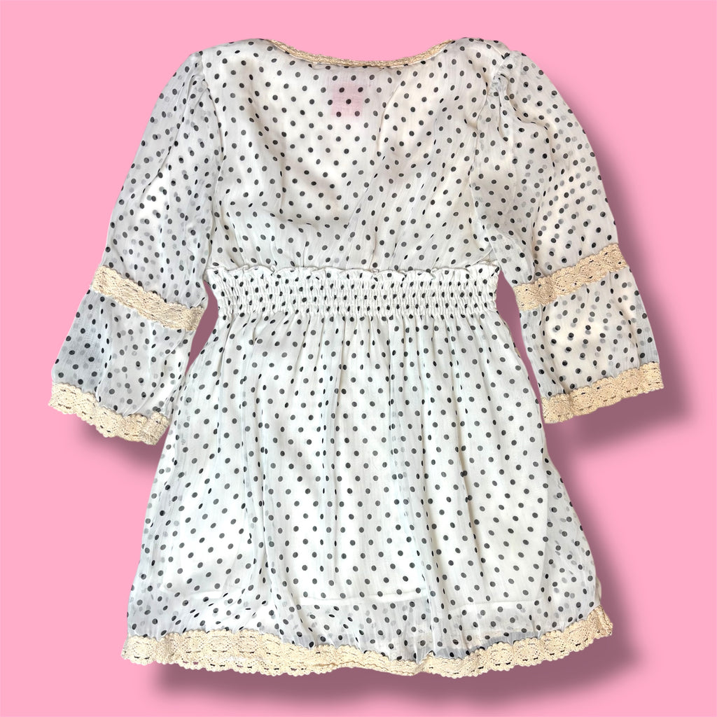2000s Display Paris Polka Dot Crochet Top