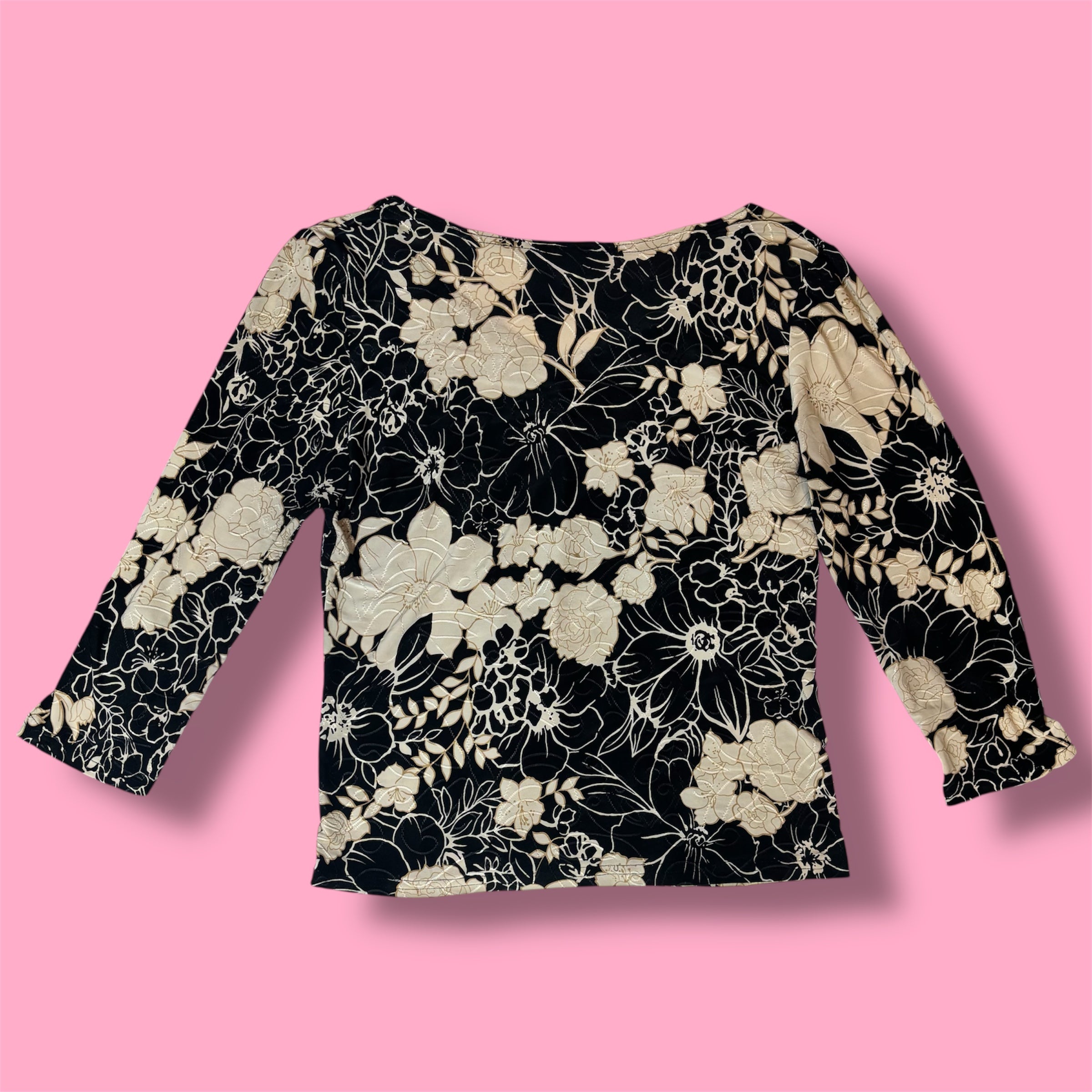 2000s Claudia Richard Floral Slinky Top