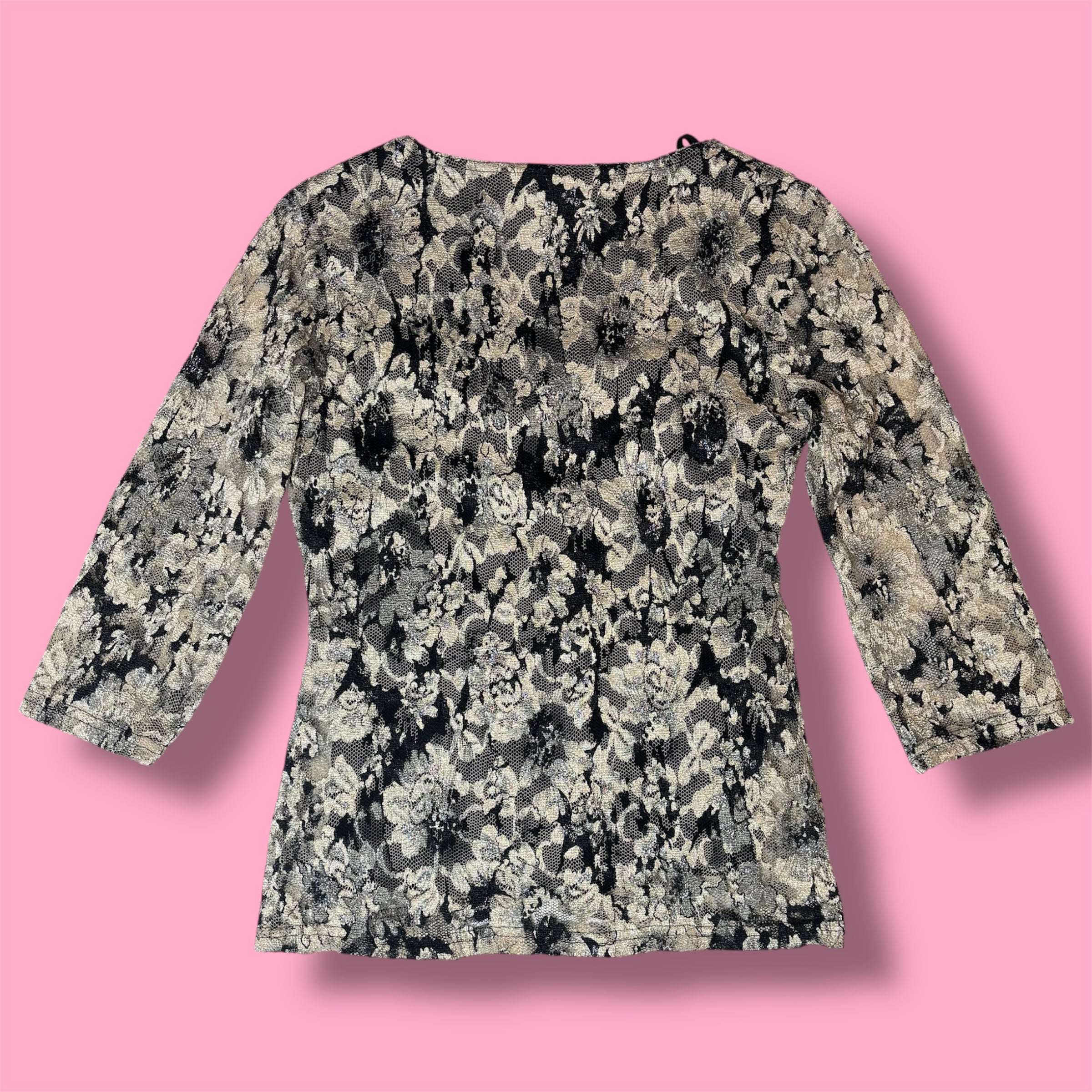 2000s Wrapper Floral Full Lace Top
