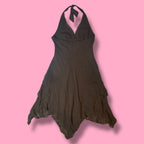 BCBG Silk Fairycore Embellished Halter Dress