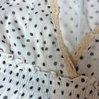 2000s Display Paris Polka Dot Crochet Top
