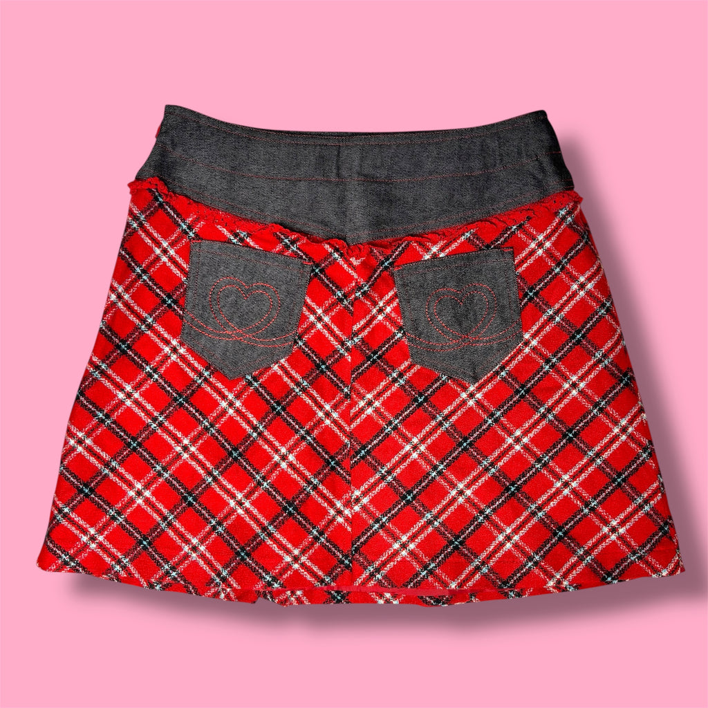 VTG Mezzo Piano Lace Up Denim Skirt
