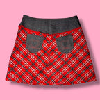 VTG Mezzo Piano Lace Up Denim Skirt