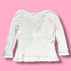 2000s Aria Popcorn Knit 3/4 Sleeve Top