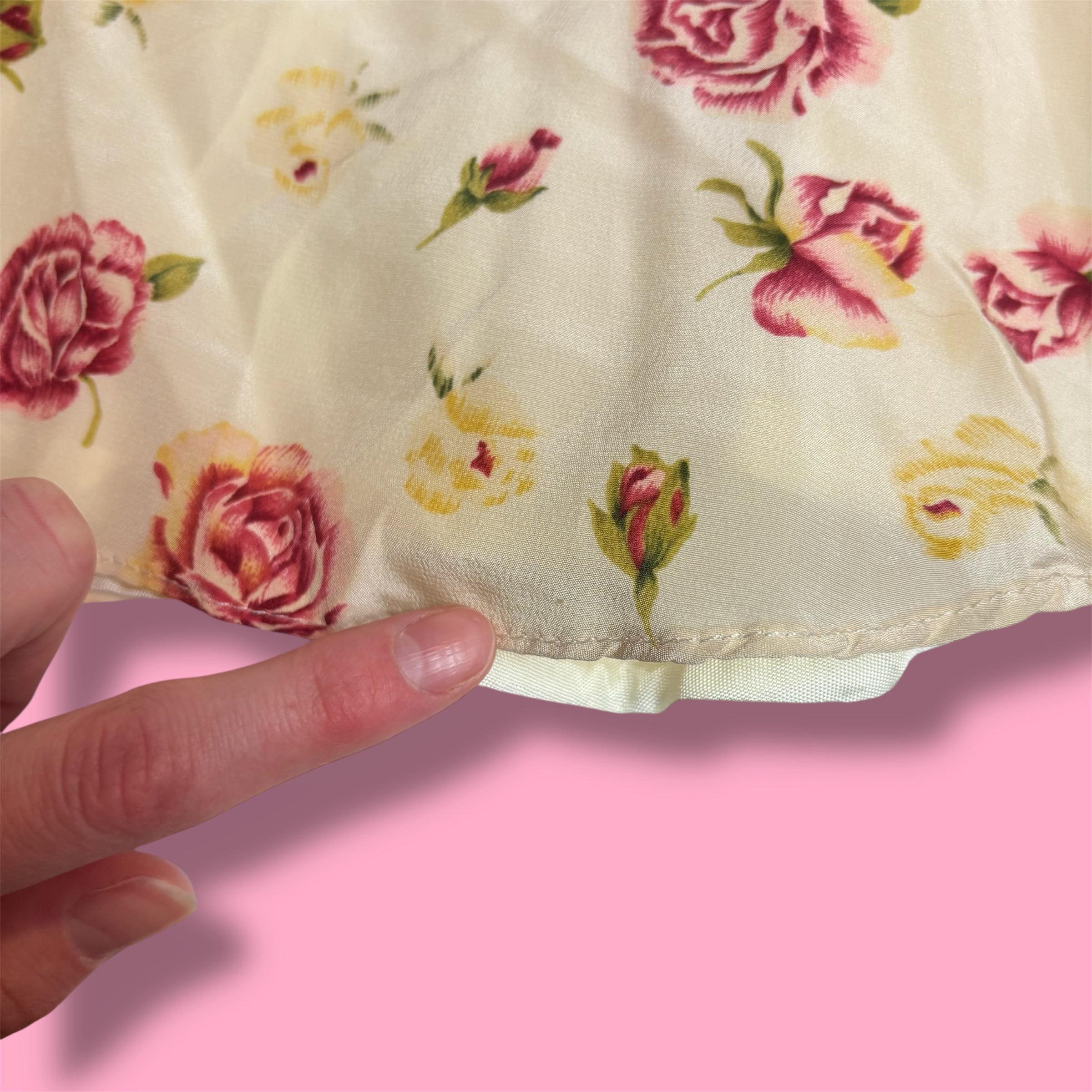 VTG Knit Wit Silk Floral Fit and Flare Dress