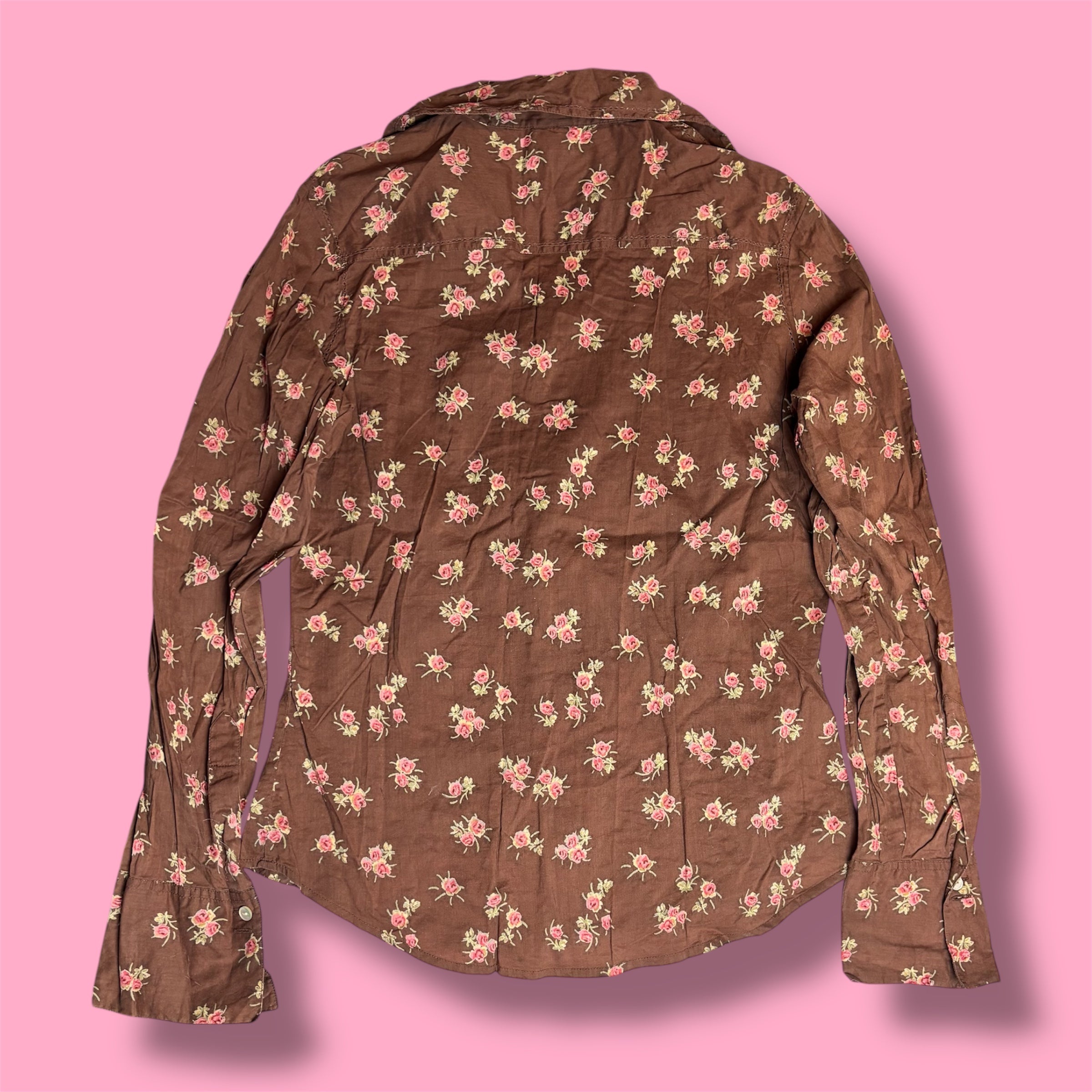 2000s Lucky Brand Floral Button Up Shirt